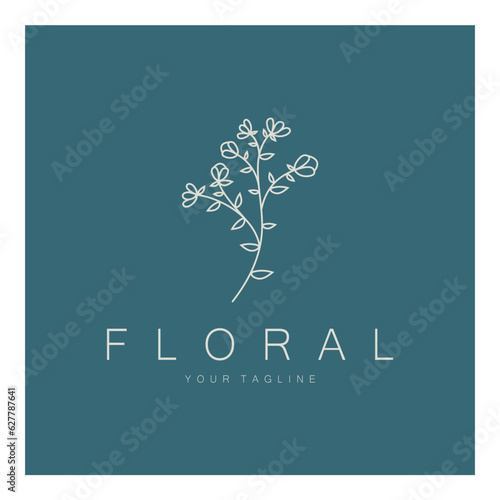 Elegant floral and leaf frame. Delicate botanical vector illustration for labels, spas, corporate identity, and wedding invitations