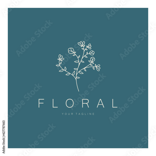 Elegant floral and leaf frame. Delicate botanical vector illustration for labels, spas, corporate identity, and wedding invitations