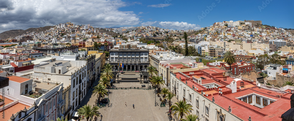 Εκτύπωση καμβά Panoramic view of the historic center of the city of Las Palmas , from the top o