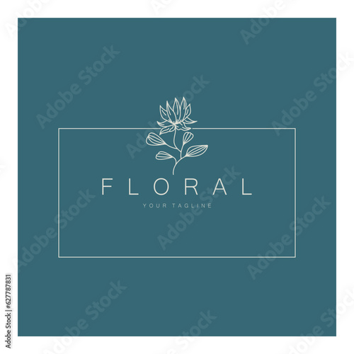 Elegant floral and leaf frame. Delicate botanical vector illustration for labels, spas, corporate identity, and wedding invitations