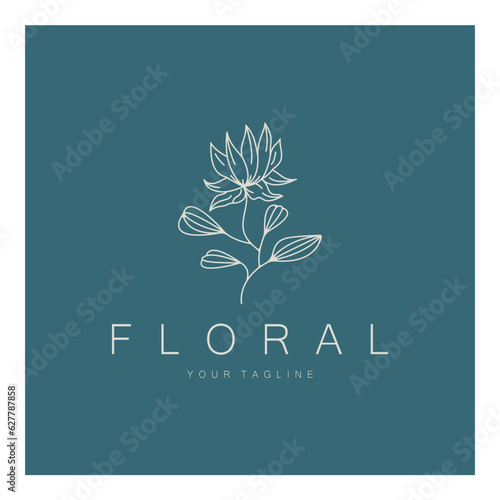 Elegant floral and leaf frame. Delicate botanical vector illustration for labels, spas, corporate identity, and wedding invitations