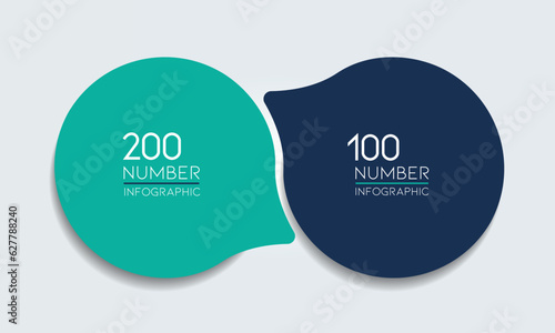 2 elements scheme, diagram. Two connected circles. Infographic template.