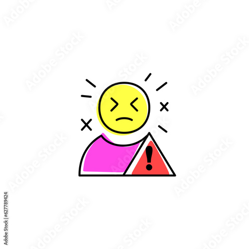 panic attack line color icon