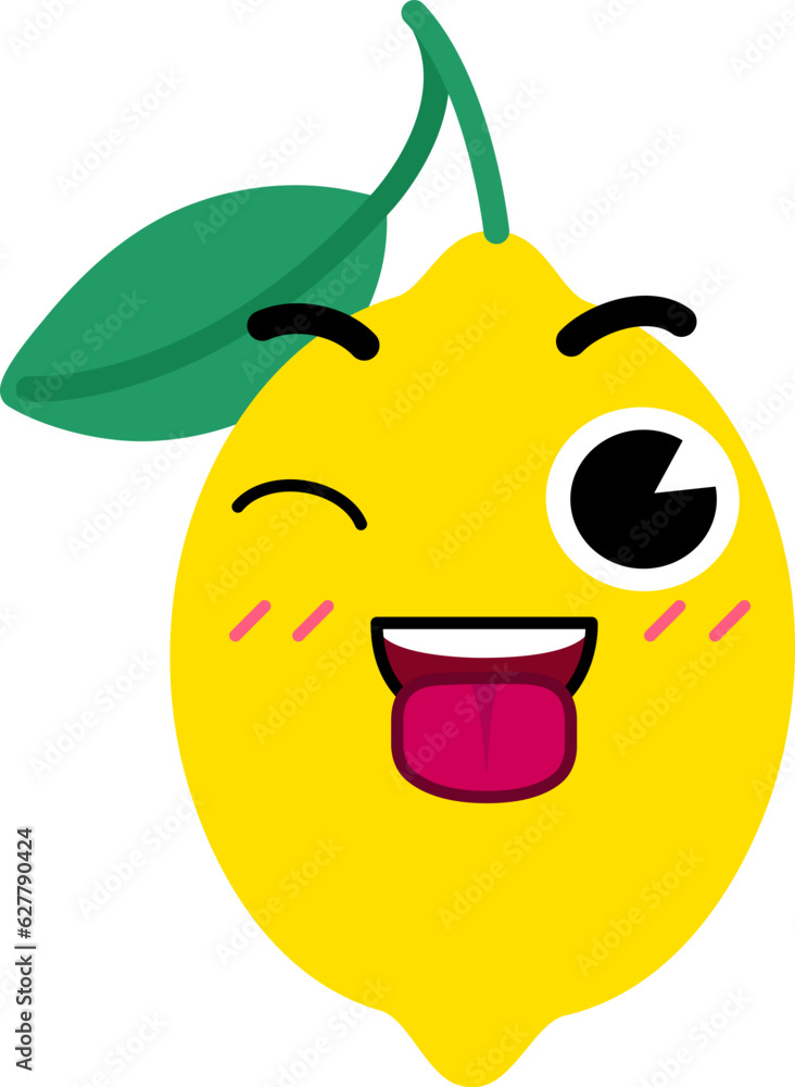 Lemon Face Tongue Out Wink Lemon Face Tongue Out Wink