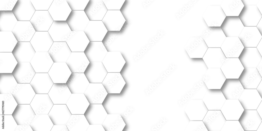 Background with hexagons 3d Hexagonal structure futuristic white ...