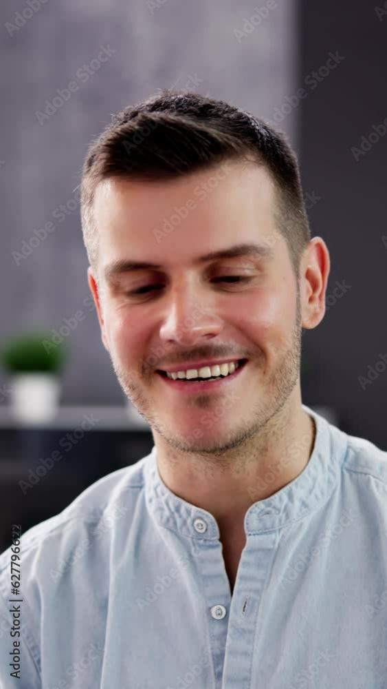 Confident Man Video Conference Chat Confident Man Video Conference Chat