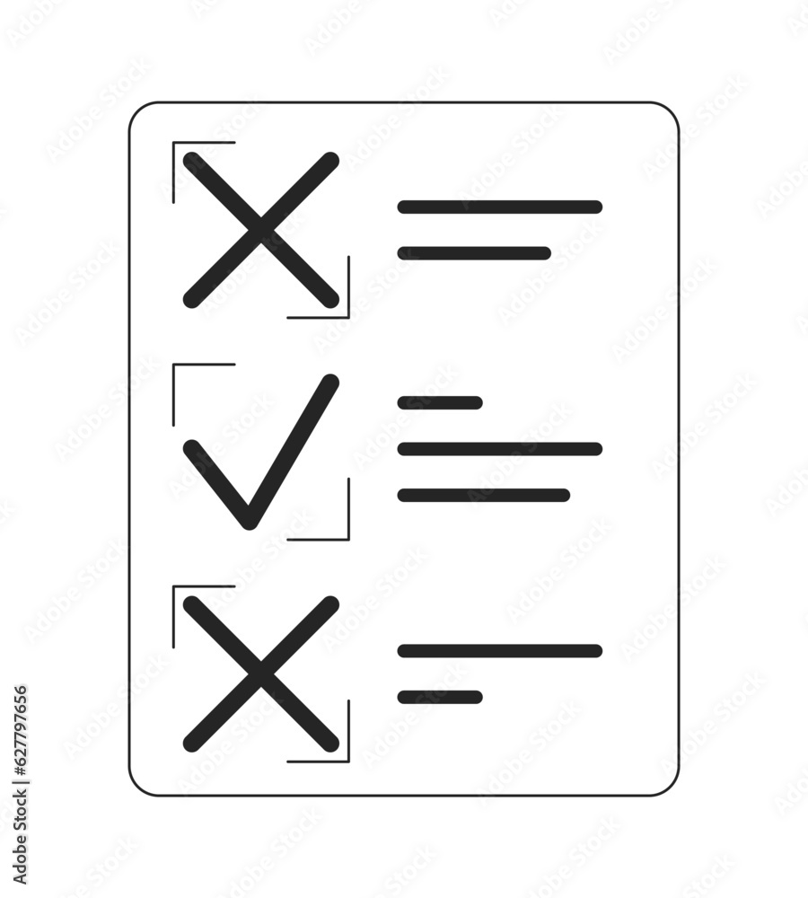 Checklist with tasks flat monochrome isolated vector object. Editable black and white line art drawing. Simple outline spot illustration for web graphic design Checklist with tasks flat monochrome isolated vector object. Editable black and white line art drawing. Simple outline spot illustration for web graphic design
