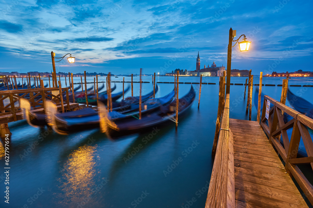 Venice, Italy. Architecture and landmarks of Venice. Venice postcard with Venice gondolas.