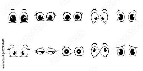 Expression eye Cartoon Set