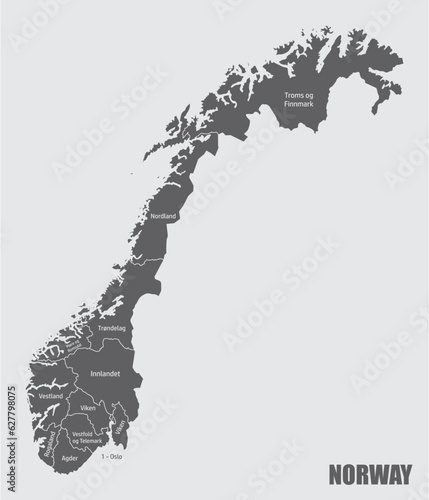 Norway administrative map