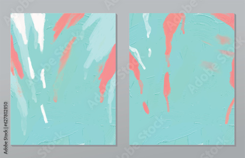 A set of two abstract background of minimalism. Hand-painted illustrations, with a geometric art pattern for art wall, wallpaper, murals, carpet, hang a picture