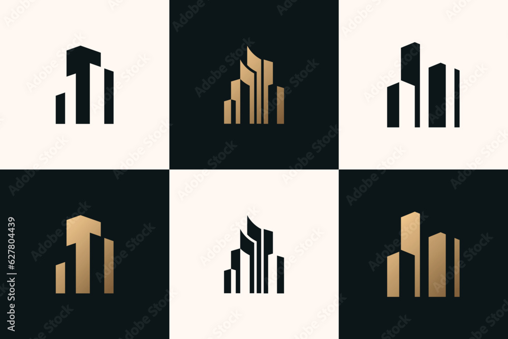 Obraz premium Building logo icon vector with modern element idea
