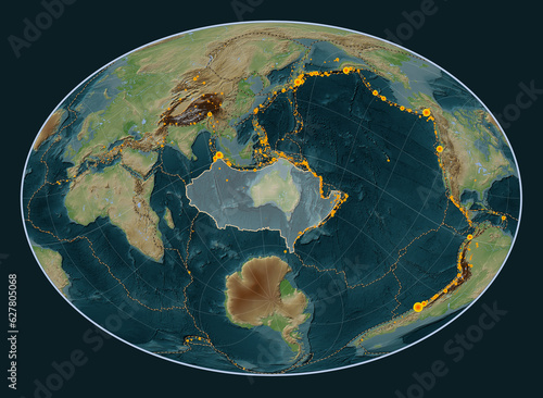 Australian tectonic plate. Fahey Oblique. Earthquakes and boundaries