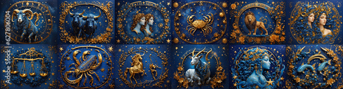 image on the theme of astrology and zodiac signs, sun and moon, space and stars. AI generated © chikovnaya