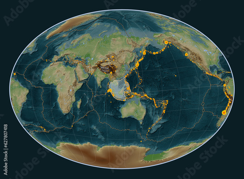 Sunda tectonic plate. Fahey Oblique. Earthquakes and boundaries