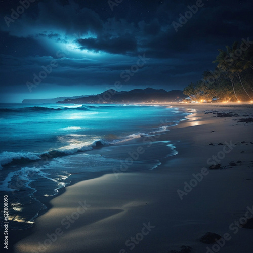 Bioluminescent scenic ocean view © Anna Gold Stock