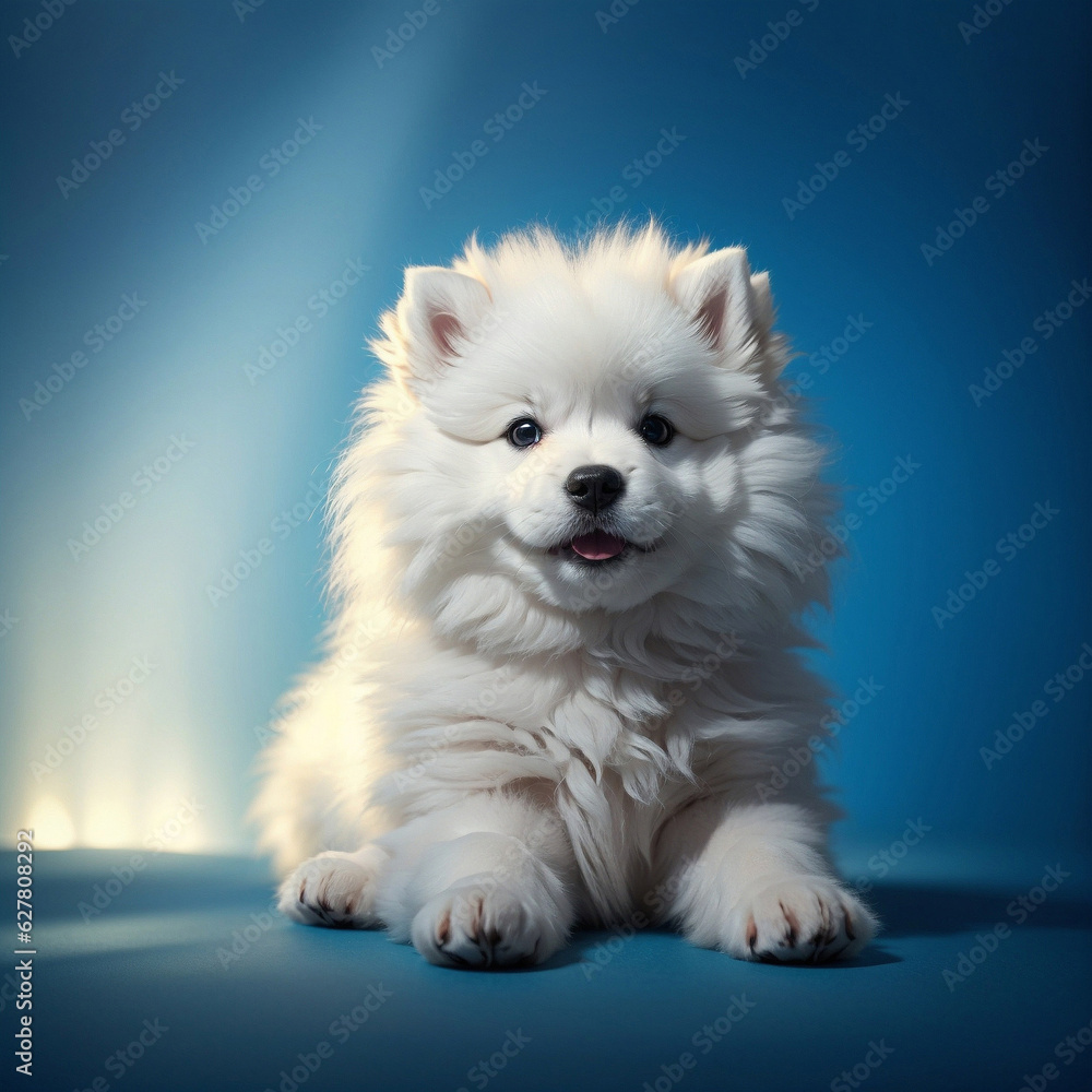 Cute adorable fluffy samoyed puppy dog, ai generated Cute adorable fluffy samoyed puppy dog, ai generated