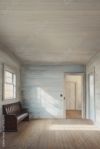 An Softly Colored Abandoned Farm House with Shiplap Walls Perfect for a Background