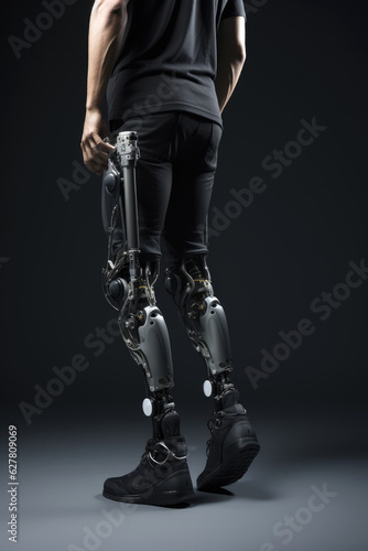 Bionic leg prosthesis. Generative AI