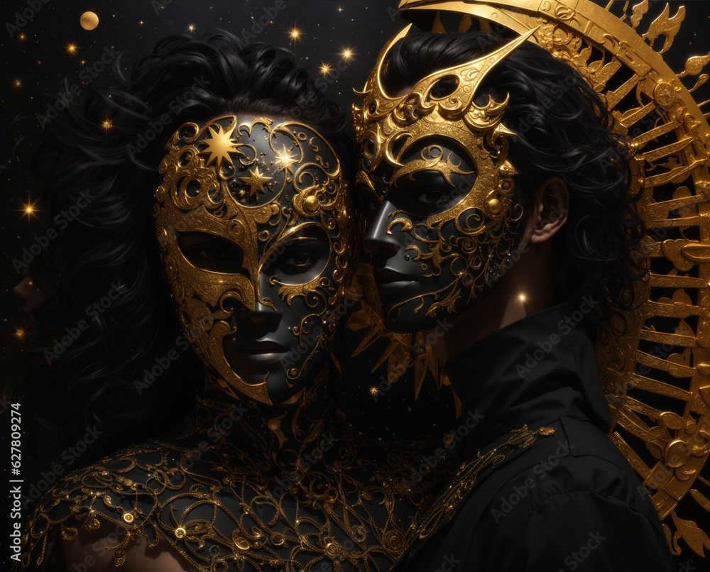 image on the theme of astrology and zodiac signs, sun and moon, space and stars. AI generated image on the theme of astrology and zodiac signs, sun and moon, space and stars. AI generated