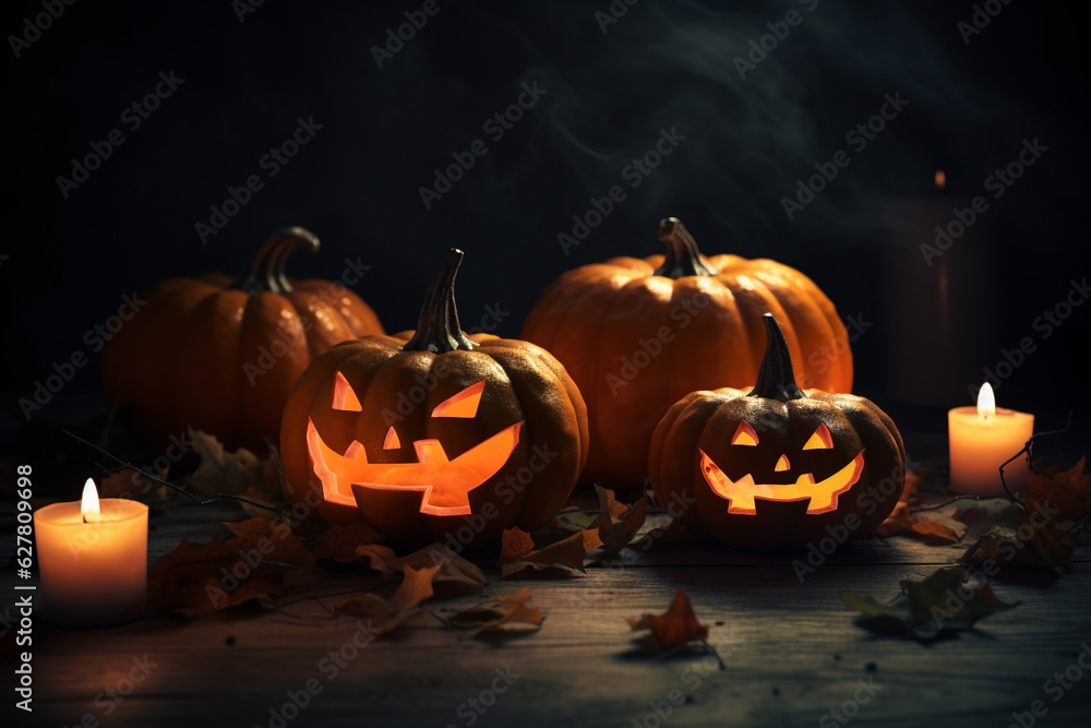 Scary and spooky Halloween concept background. Generative AI Scary and spooky Halloween concept background. Generative AI