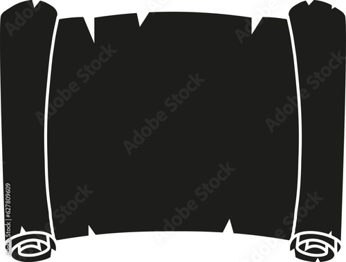 Old paper scroll icon. Vector. Flat design.	