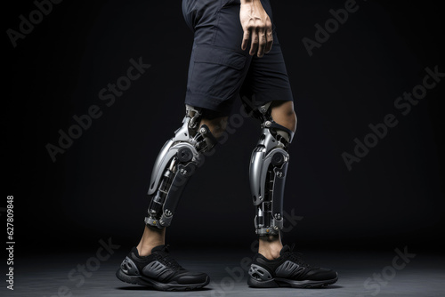 Bionic leg prosthesis. Generative AI