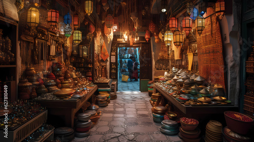 The interior is a feast for the senses, with the mingling scents of spices and the lively sounds of vendors haggling. The furnishings are a blend of traditional Moroccan design and contemporary comfor