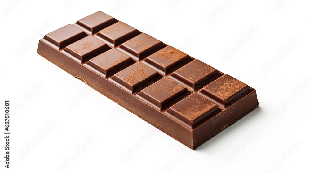 Chocolate bar isolated on white background. Generative Ai Chocolate bar isolated on white background. Generative Ai