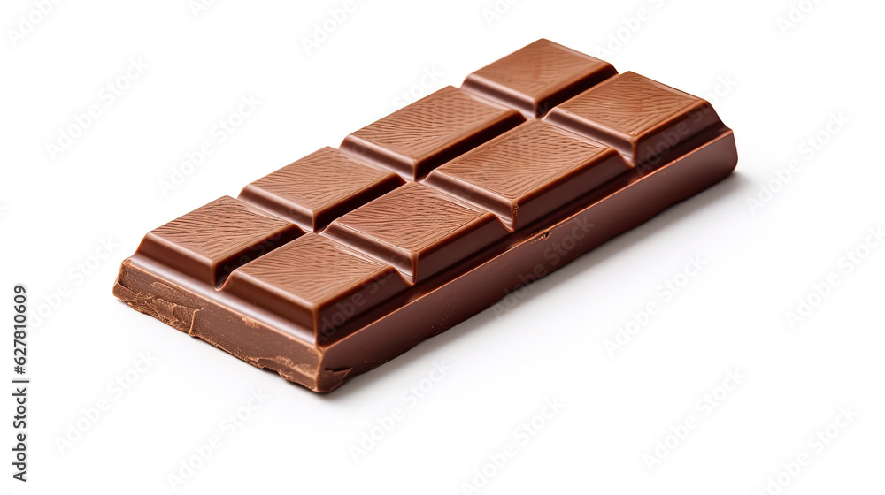 Chocolate bar isolated on white background. Generative Ai Chocolate bar isolated on white background. Generative Ai