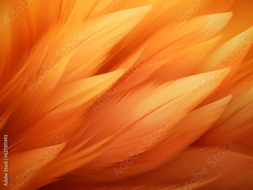 Orange Feathers Background, Clean soft Illustration