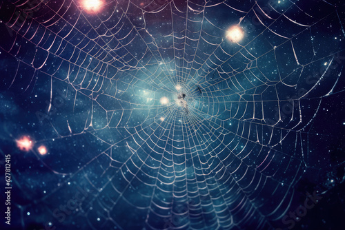 Starry Skies and Intricate Spider's Web Created with Generative AI © JJS Creative