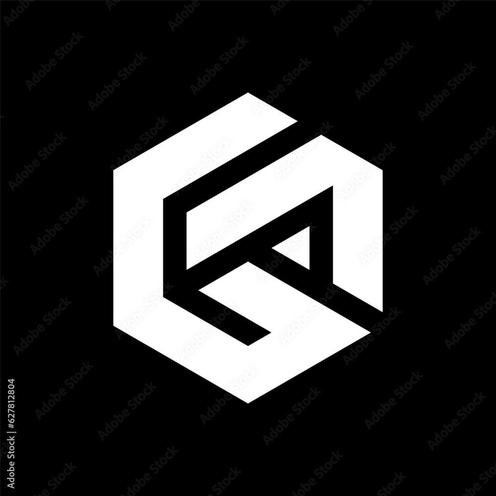 Letter GA polygon monogram logo Letter GA polygon monogram logo