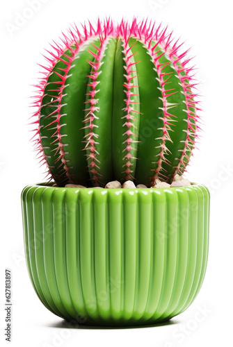 Cactus On Pot Isolated on Transparent Background 