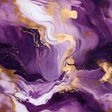 purple abstract painted in gold purple and white