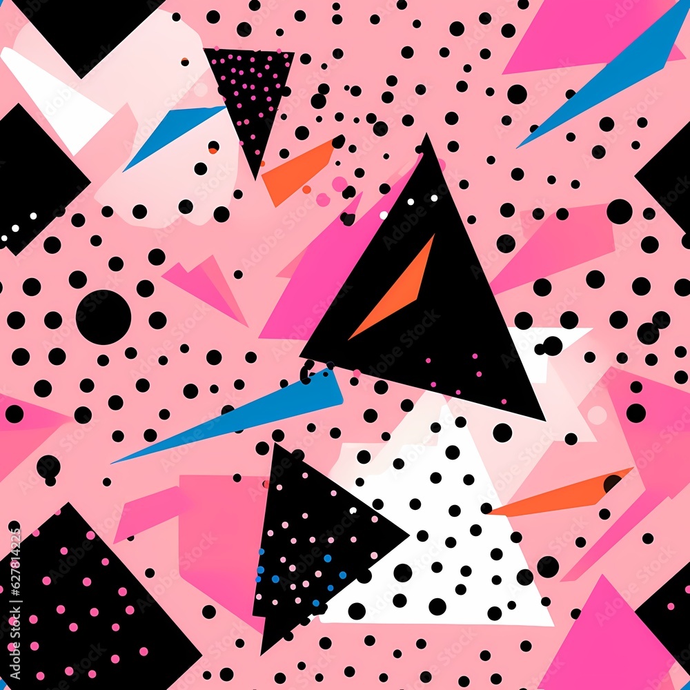 shiny geometrical background in pink and black