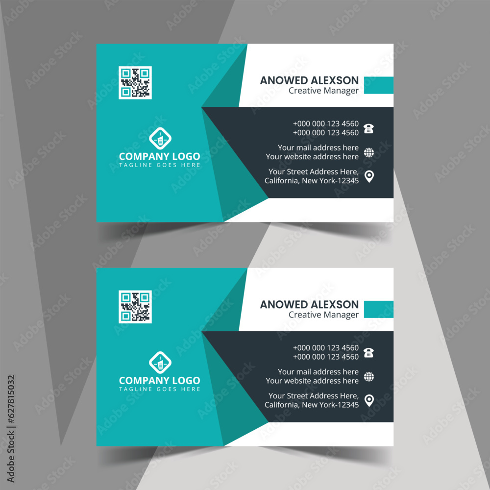 Smart Creative vector Corporate Business card design Template 