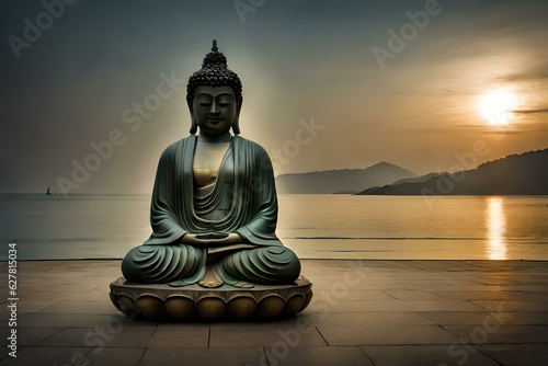 buddha statue generative by AI technology © Jennifer 