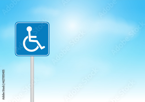 Disabled Parking Sign. Handicapped Parking Sign. Wheelchair Handicap Accessible Sign. Vector Illustration. 