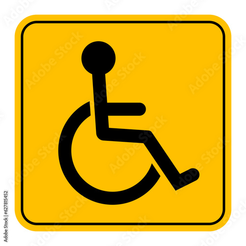 Disabled Handicap Sign. Disabled Wheelchair Symbol. Wheelchair Icon. Vector Illustration. 