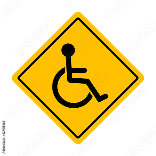 Disabled Handicap Sign. Disabled Wheelchair Symbol. Wheelchair Icon. Vector Illustration. 