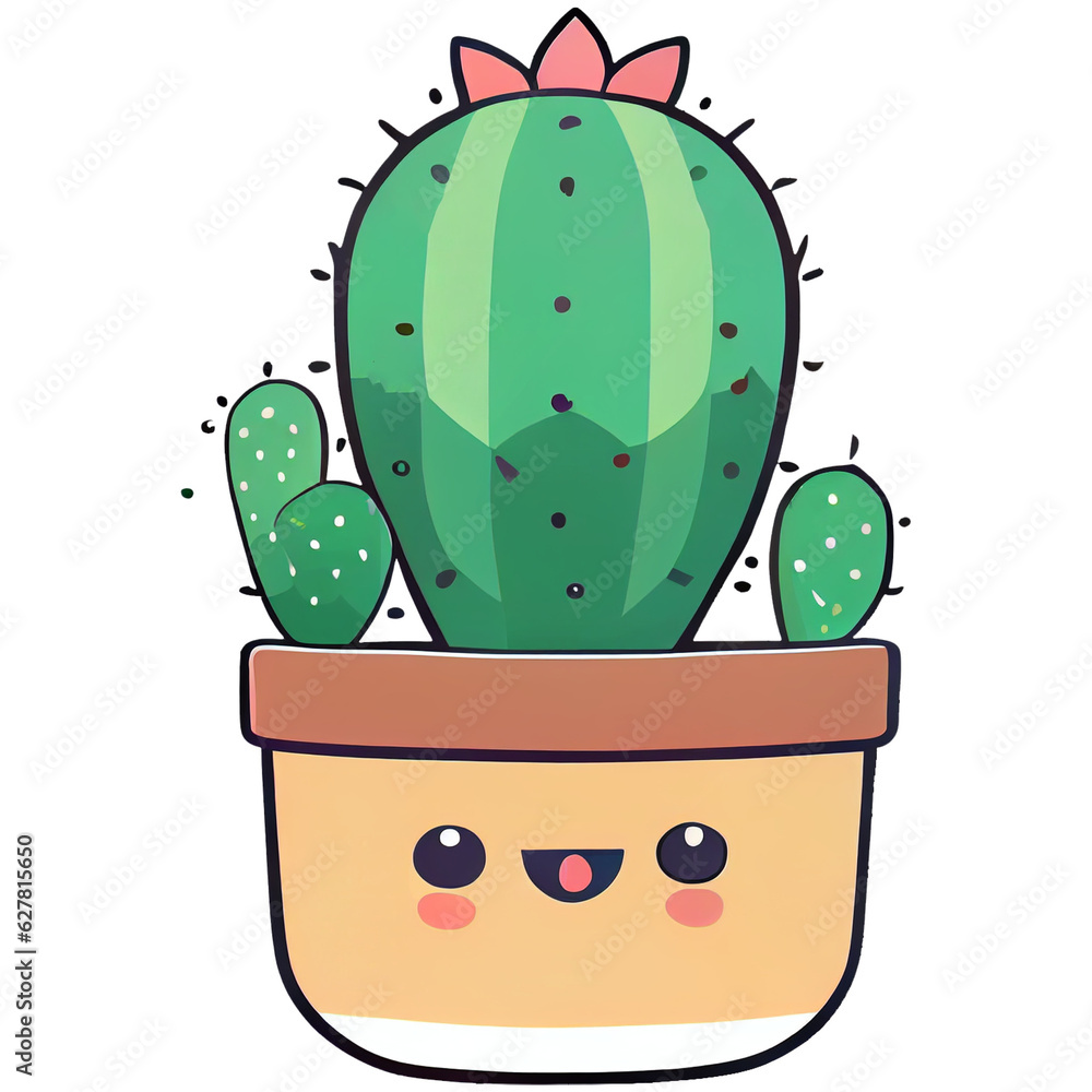 Cute Kawaii Cactus Clipart - PNG format with transparent background ...