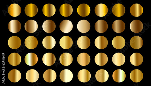 gold color metal palette swatches palette set design