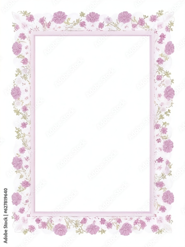 Pink frame with flowers