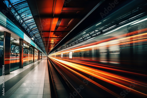Abstract Train Subway Underground Travel Public Transport Motion Blur