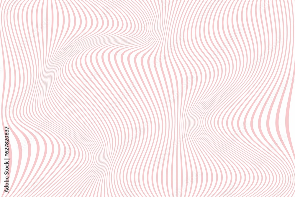 White background with pink wavy lines, technical asymmetrical pattern, decorative style, light shade, space structure