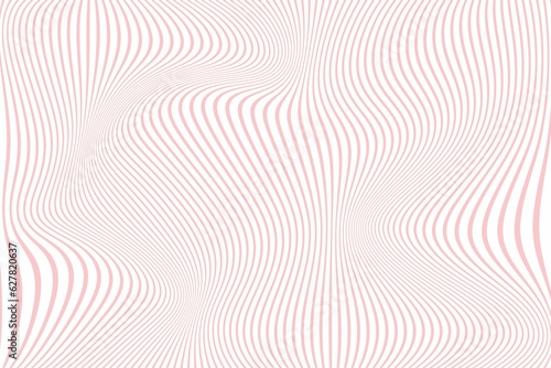 White background with pink wavy lines, technical asymmetrical pattern, decorative style, light shade, space structure