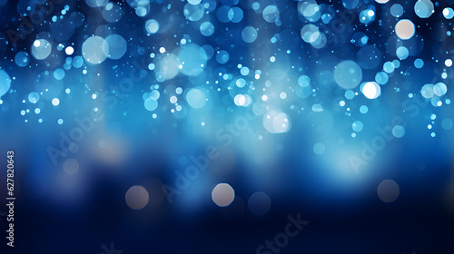  Blue Color Bokeh Background. Generated Ai