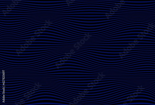 Black background with thin blue wavy lines, modern stylish wallpaper, dark decor 