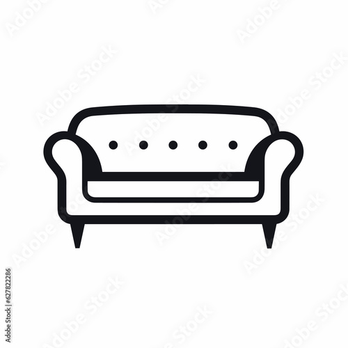 Sofa, linear style sign for mobile concept and web design. Symbol, logo illustration. Pixel perfect vector graphics
